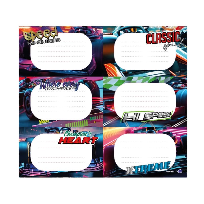  ETIQUETA ESCOLAR INKDROP FORMULA 1