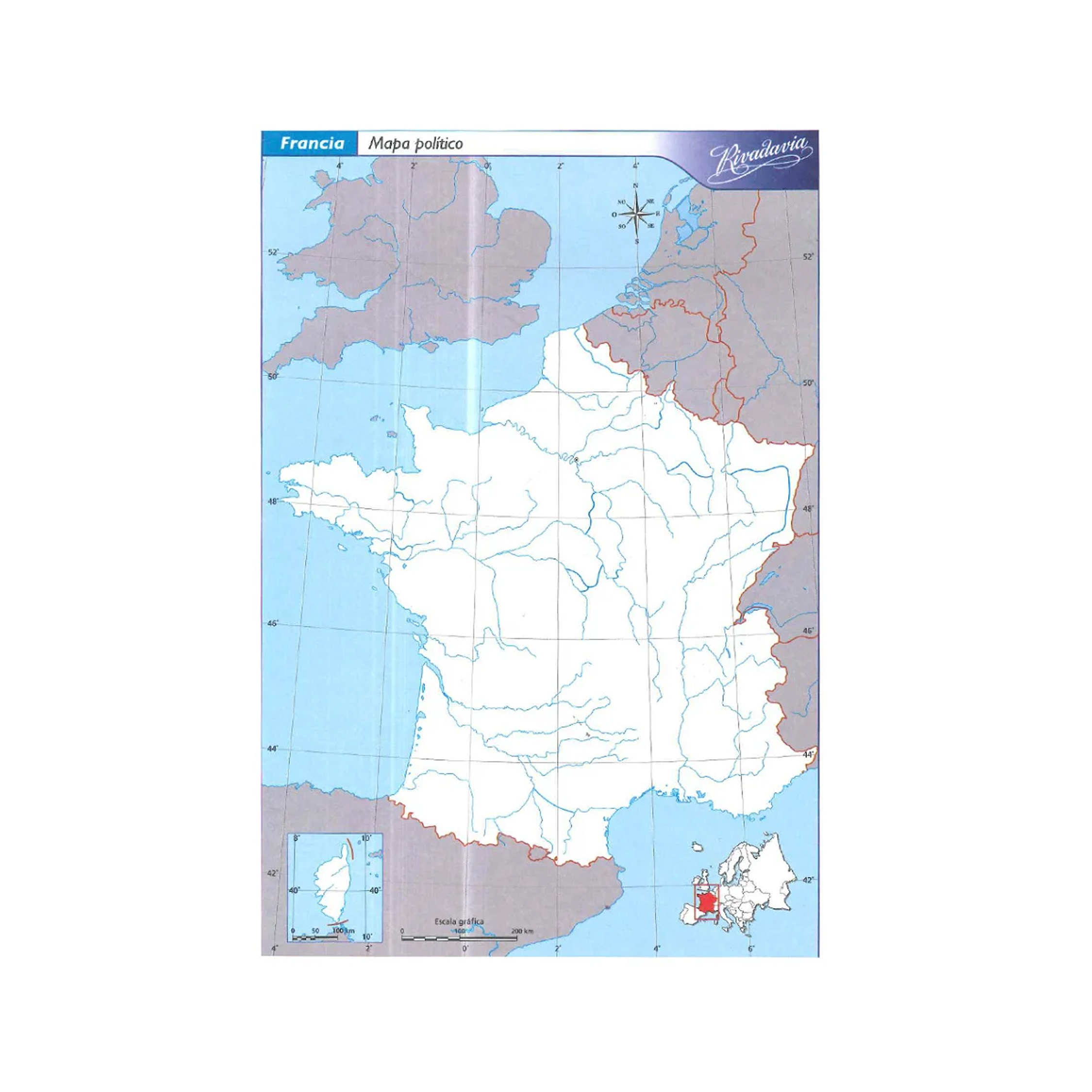  MAPAS N3 RIVADAVIA X 40H FRANCIA  POLITICO