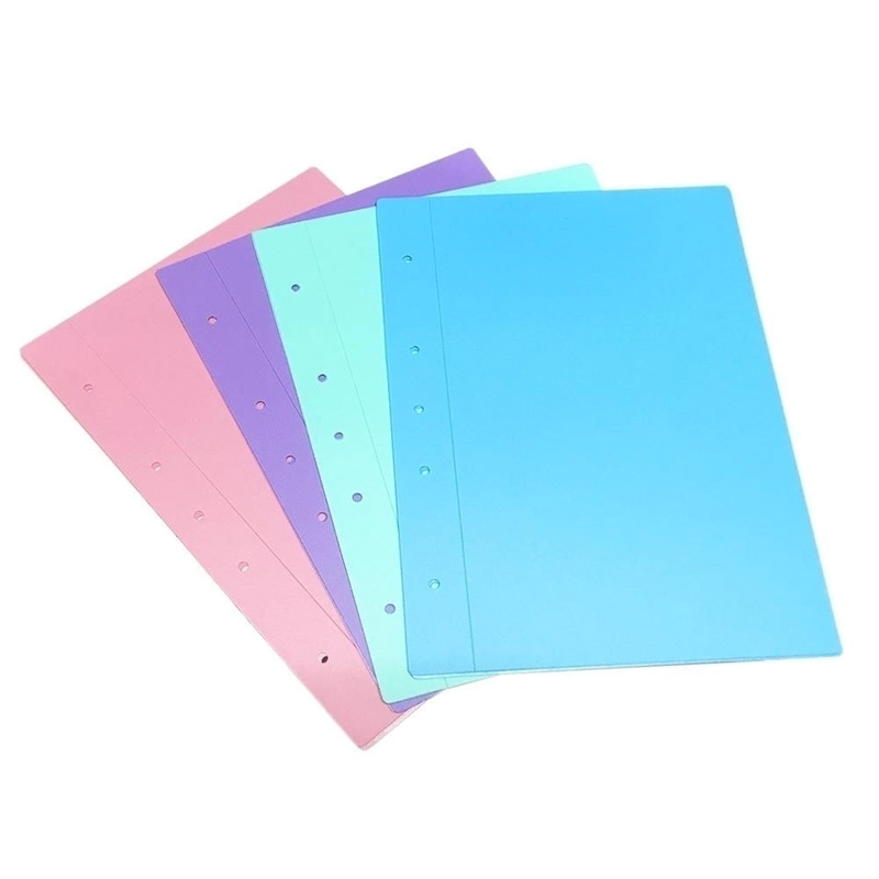  CARPETA TAPA A4 LAMA PVC COLORES PASTEL SURTIDOS LILA ROSA CELESTE Y VERDE AGUA