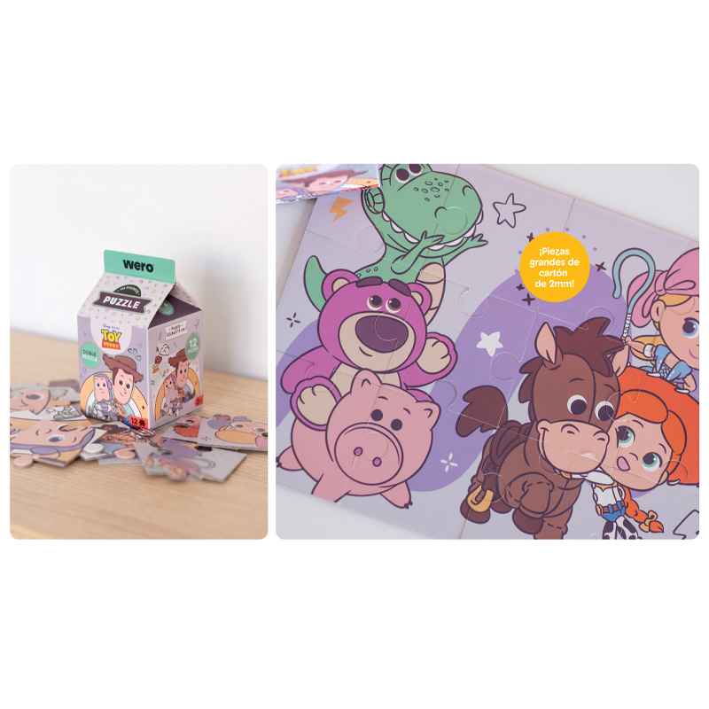  JUEGO ROMPECABEZAS WERO TOY STORY 12  PIEZAS PACK X8