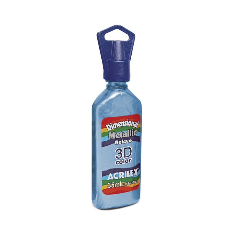  DIMENSIONAL RELIEVE 3D METALLIC ACRILEX 35ML AZUL TROPICA