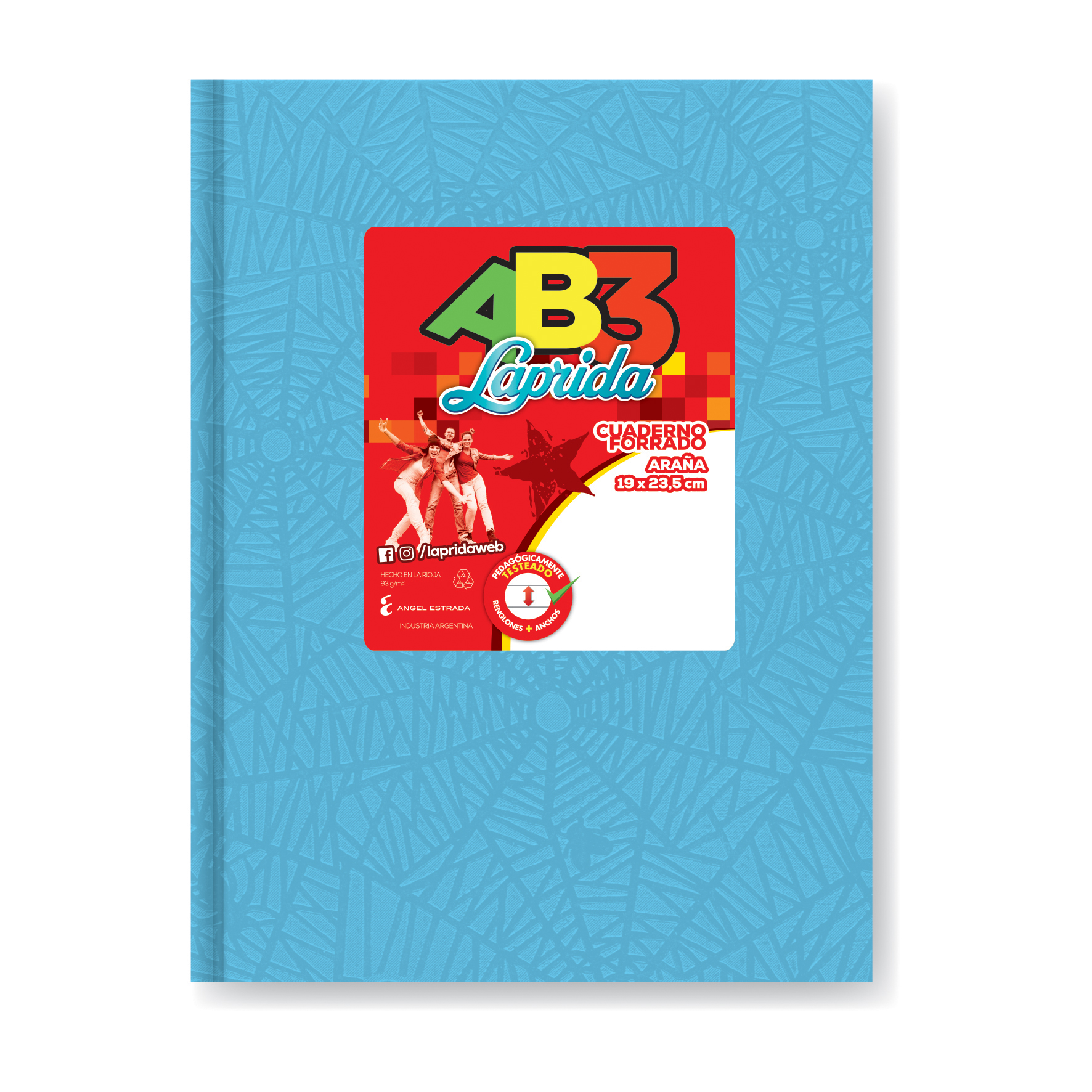  CUADERNO LAPRIDA 19X23 AB3 TAPA CARTON;
ARAÑA CELESTE 50 HOJAS RAYADO