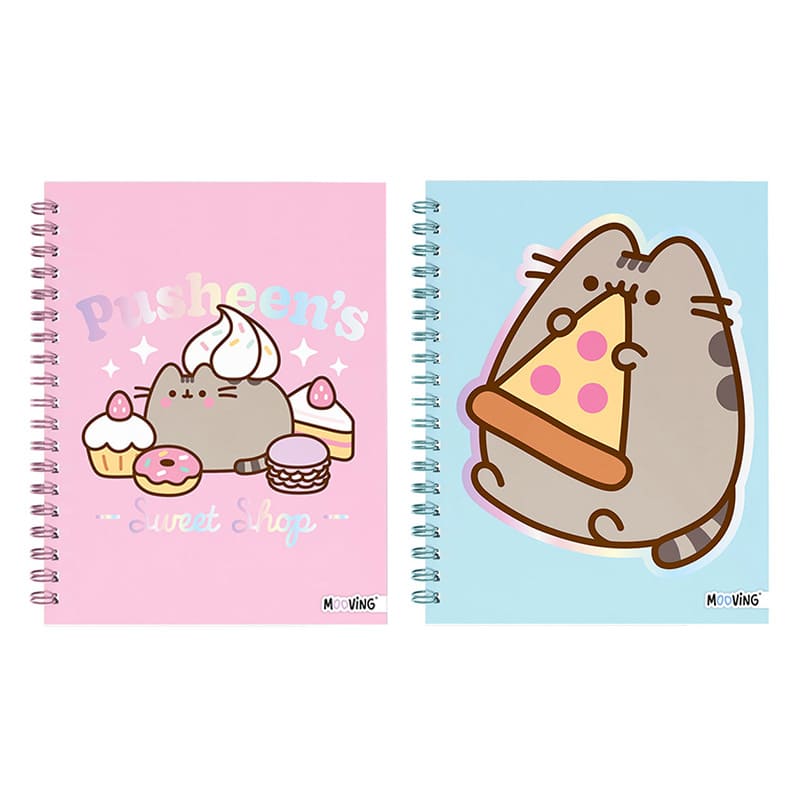  CUADERNO MOOVING 16X21 TAPA DURA ESPIRAL  80H RAYADO PUSHEEN