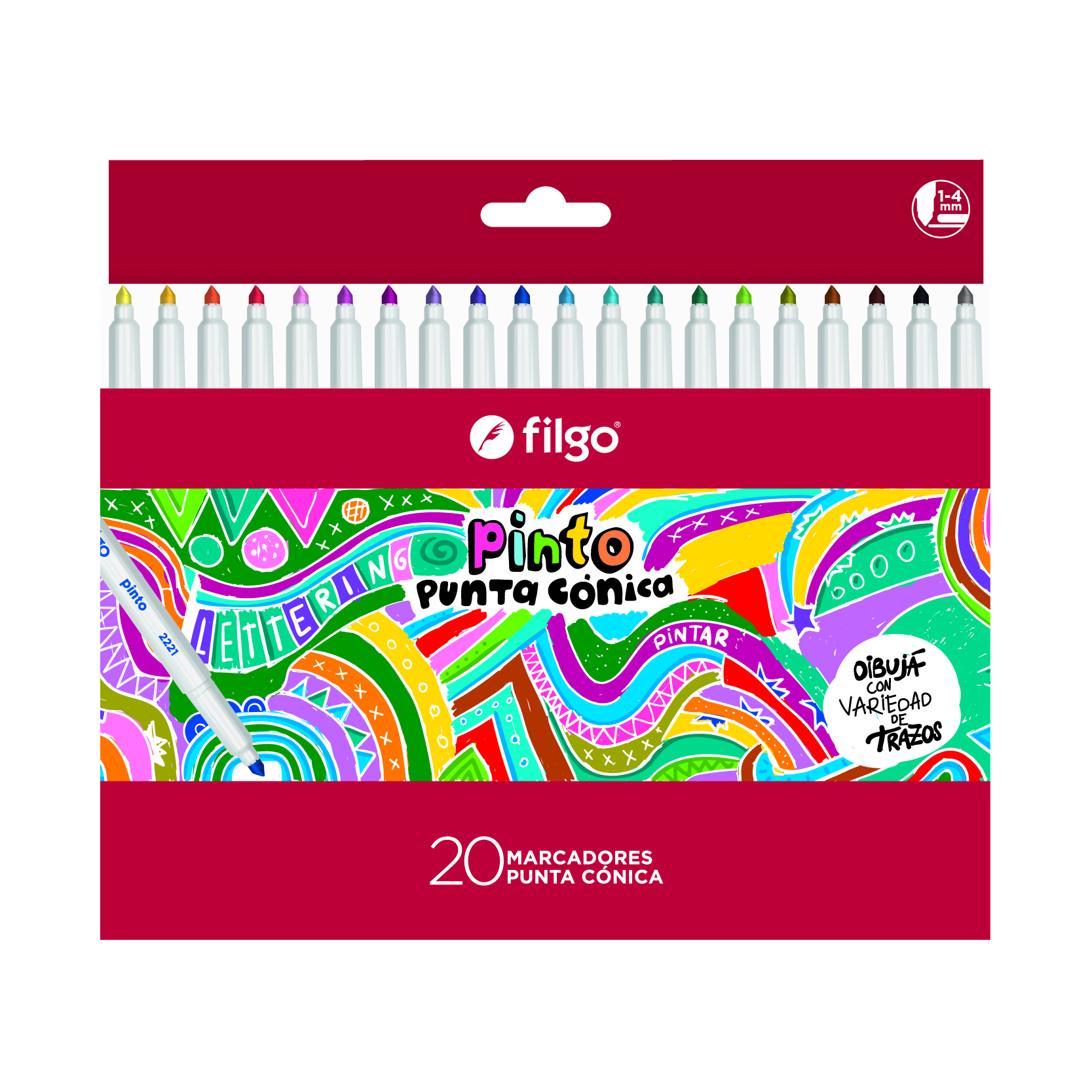  MARCADOR ESCOLAR FILGO PINTO 2221 CONIC X20