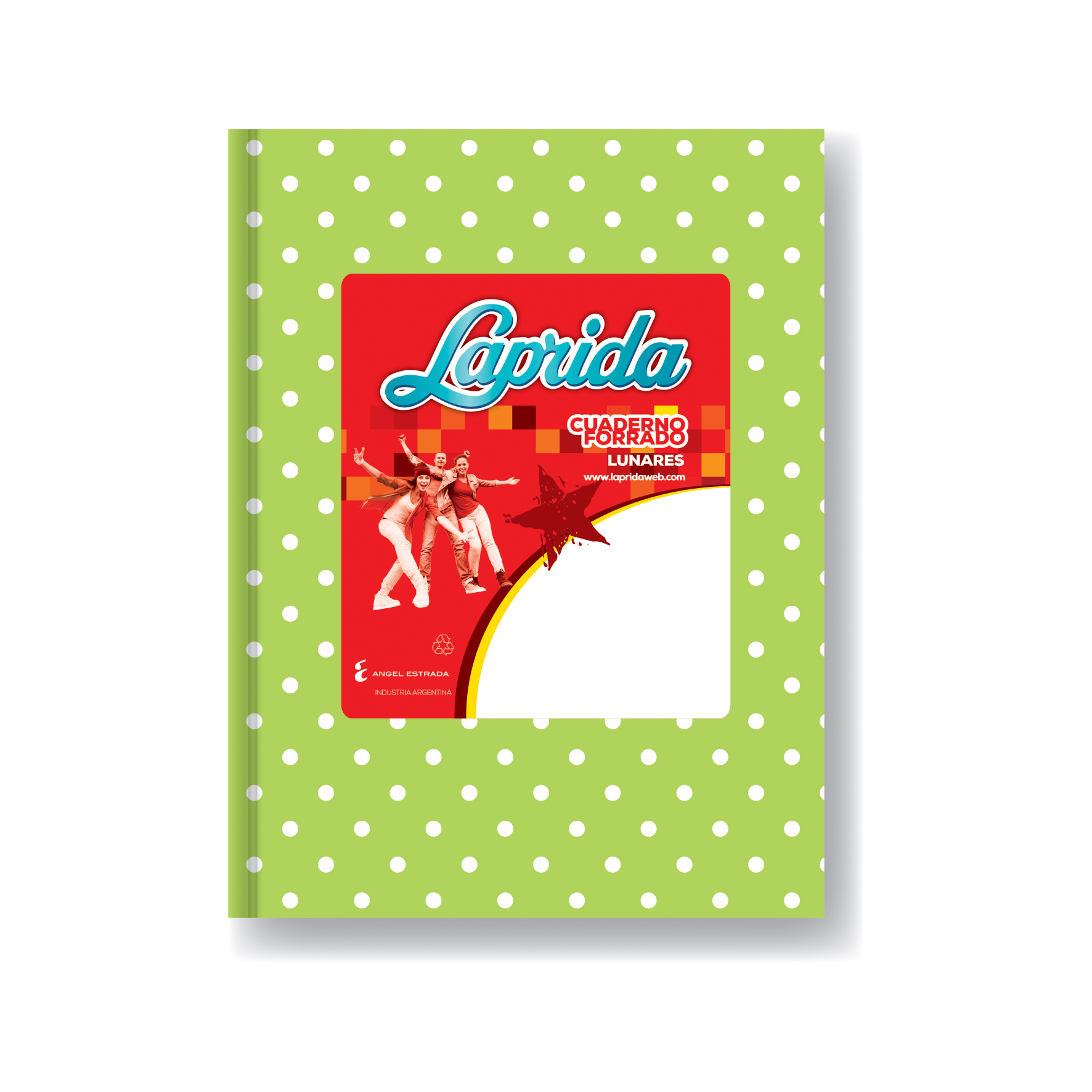  CUADERNO LAPRIDA 16X21 TAPA CARTON LUNAR  VERDE MANZANA 50 HOJAS RAYADO