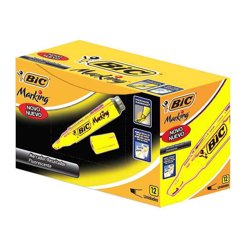  RESALTADOR REDONDO BIC MARKING X12  AMARILLO