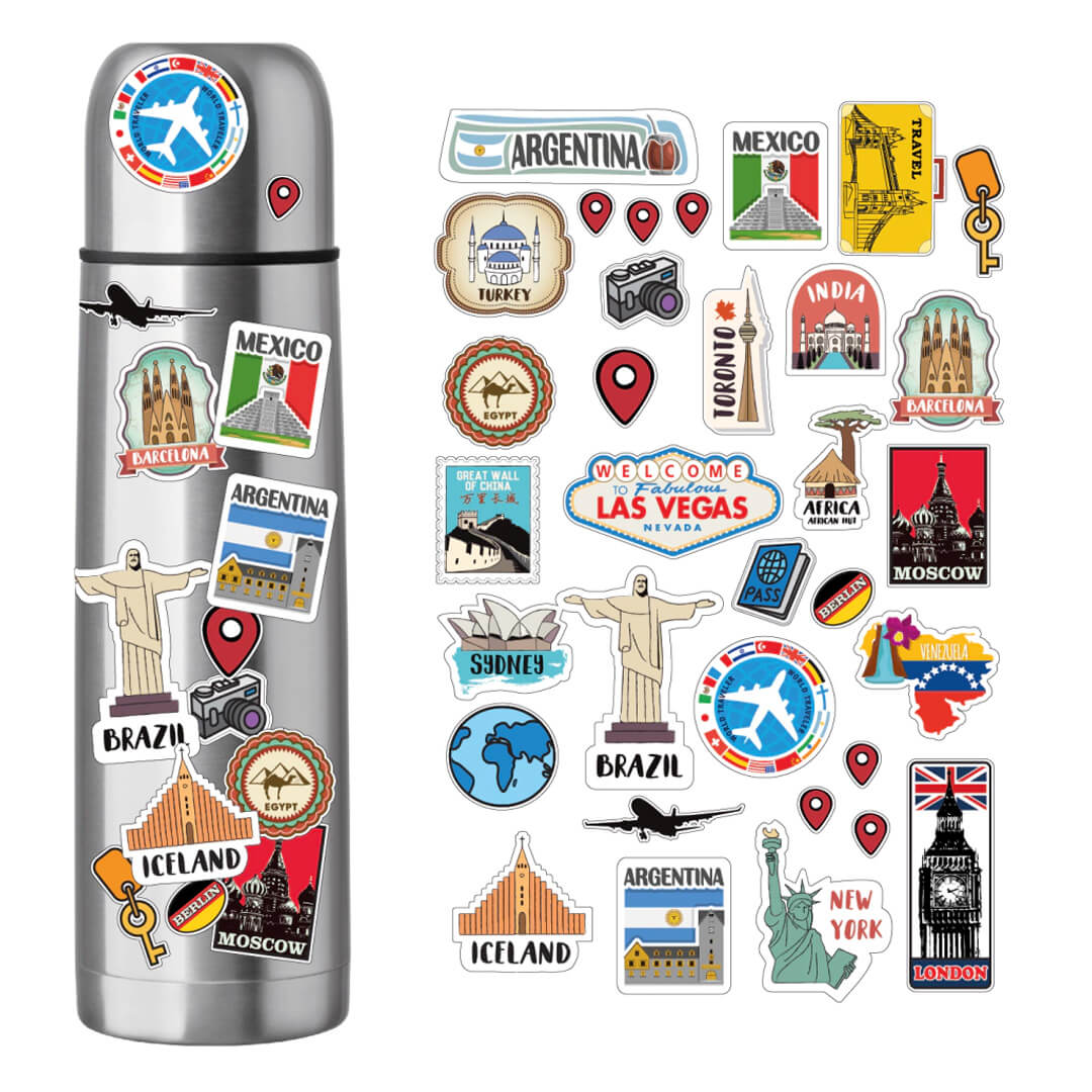 PLANCHA STICKERS TRAVEL X5