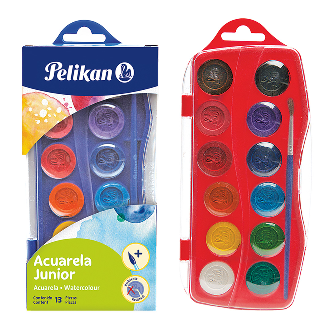  ACUARELA PELIKAN JUNIOR X12 CON  PINCEL