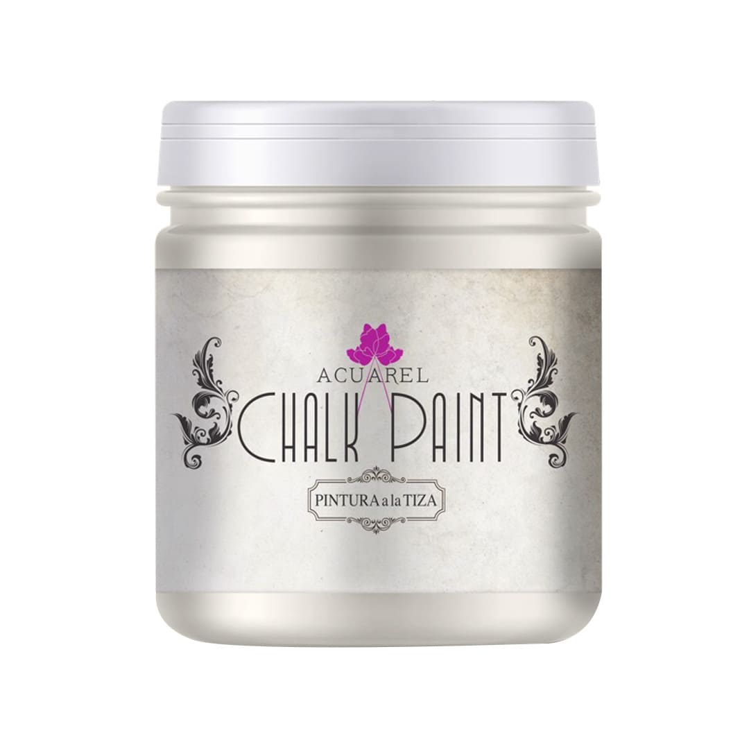  PINTURA A LA TIZA ACUAREL POTE 200  GRAMOS PLATA