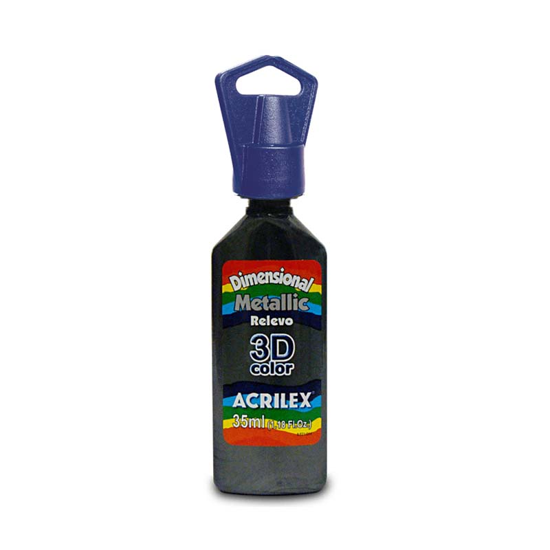 DIMENSIONAL RELIEVE 3D METALLIC ACRILEX 35ML NEGRO