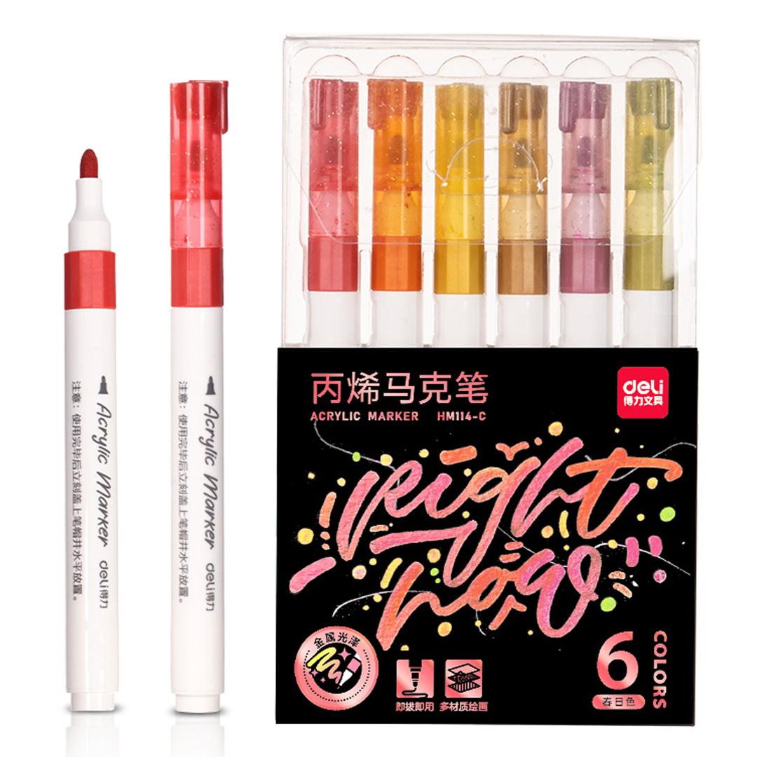  MARCADOR ACRILICO DELI GLITTER CALIDOS;
X6