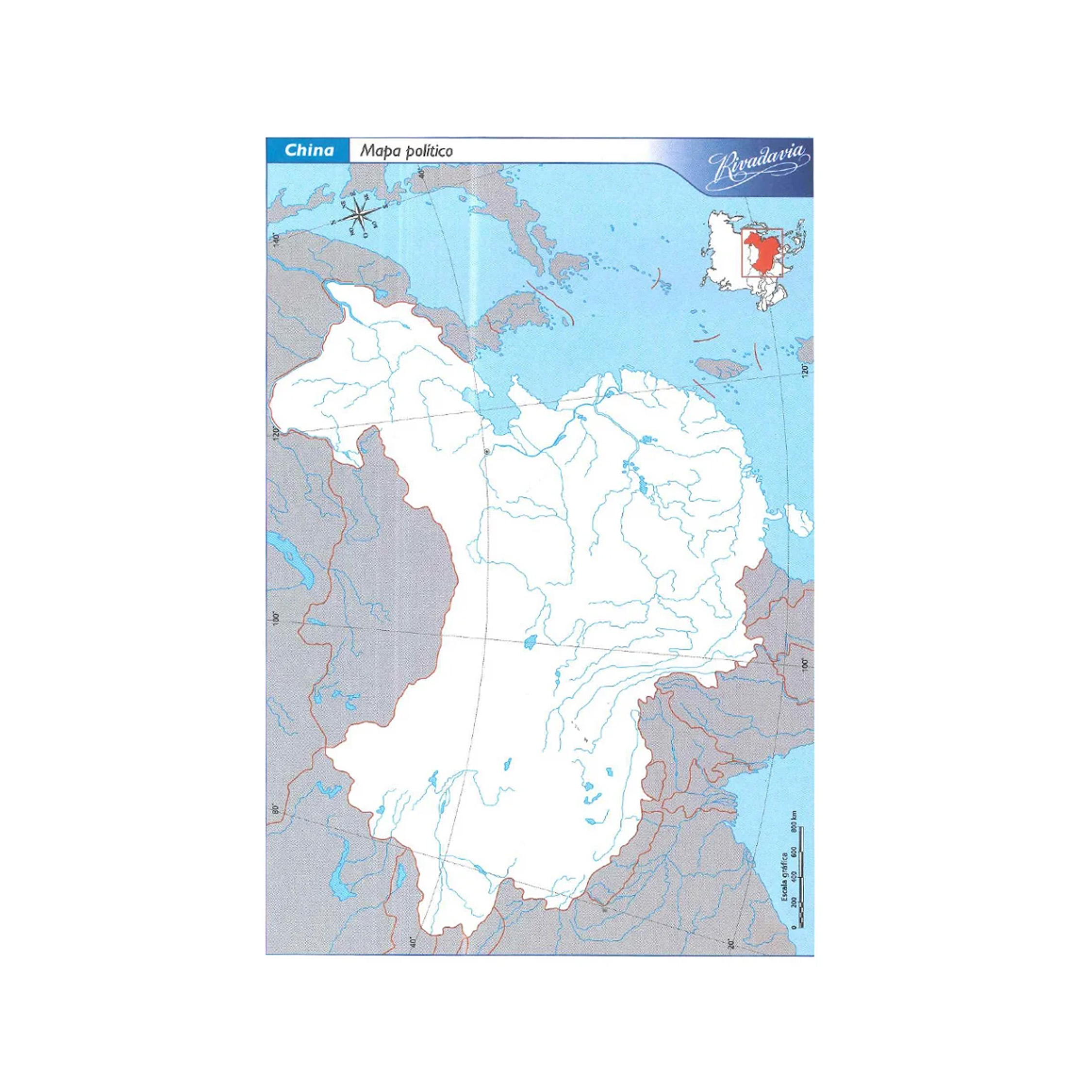  MAPAS N3 RIVADAVIA X 40H CHINA POLITICO