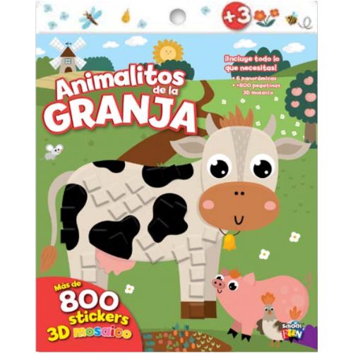  LIBRO PLOW MOSAICOS Y STICKERS ANIMALES DE LA GRANJA