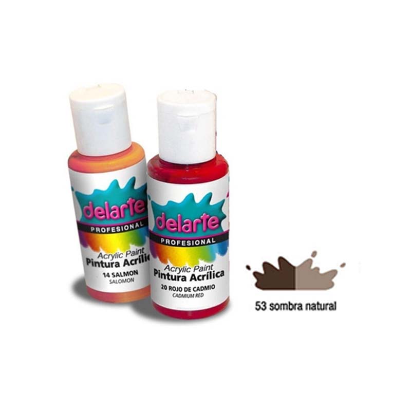  ACRILICO DELARTE 50CC X 6 UNIDADES  SOMBRA NATURAL