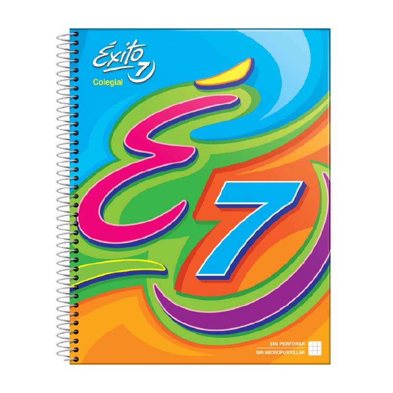  CUADERNO EXITO 21X27 TAPA CARTON ESPIRAL  COLEGIAL 60 HOJAS CUADRICULADO