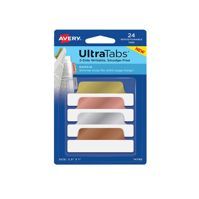  BANDERITA REPOSICIONABLE AVERY  METALIZADA SLIM X24