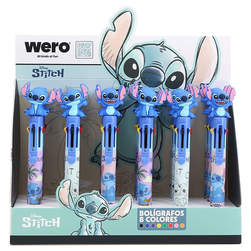  BOLIGRAFO RETRACTIL WERO 8 COLORESDISPLAY X18 STITCH
