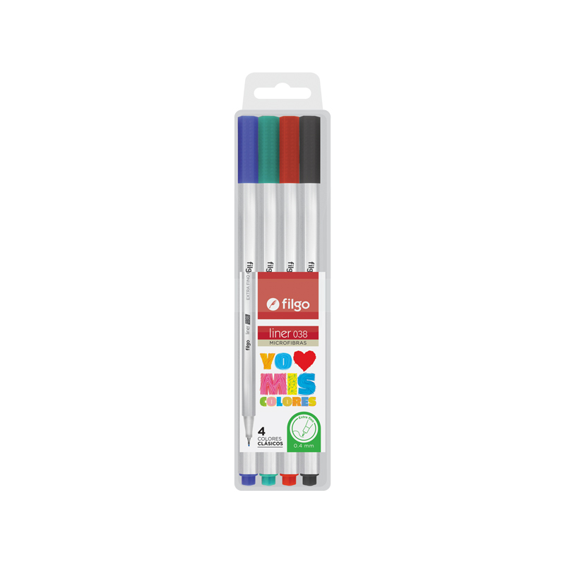  MICROFIBRA FILGO 0.4MM BLISTER X4  CLASICO SURTIDO