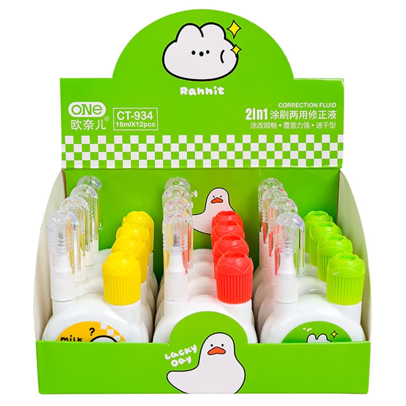  CORRECTOR MULTIPAPER DUO LAPIZ Y PINCEL X18ML ANIMALES DISPLAY X12