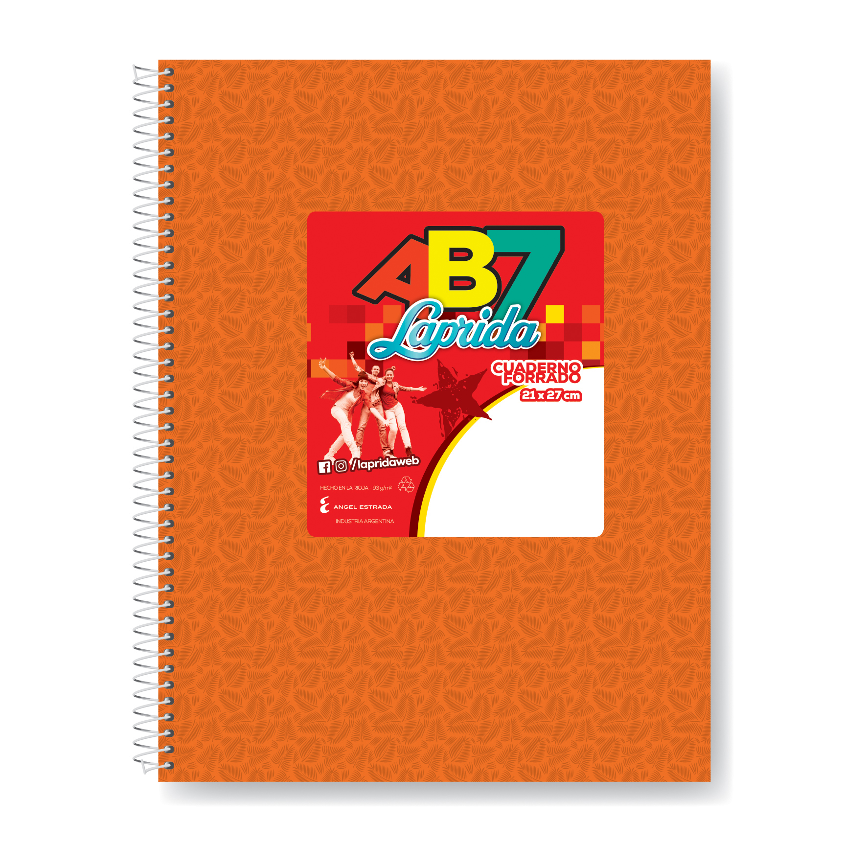  CUADERNO LAPRIDA 21X27 AB7 NARANJA 60H;
RAYADO