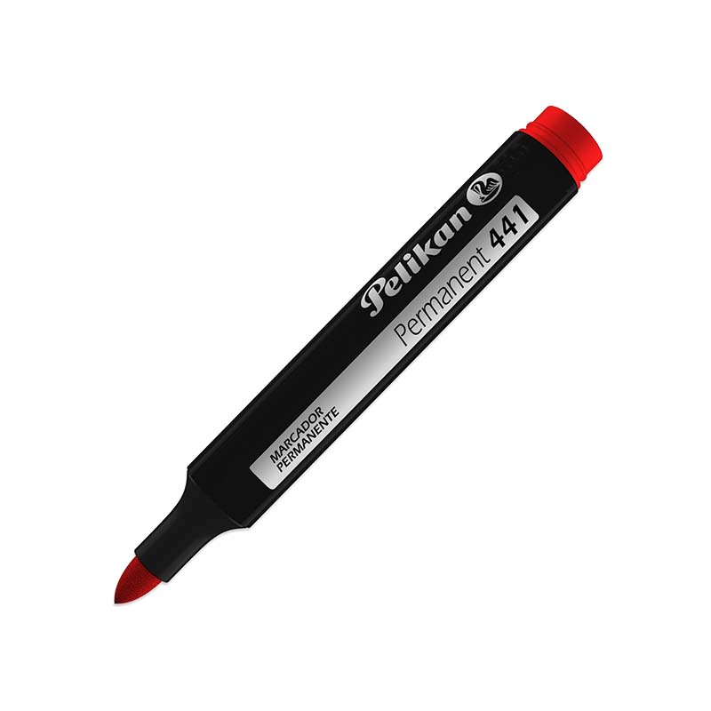  MARCADOR PERMANENTE PELIKAN 441 PUNTAREDONDA ROJO X10