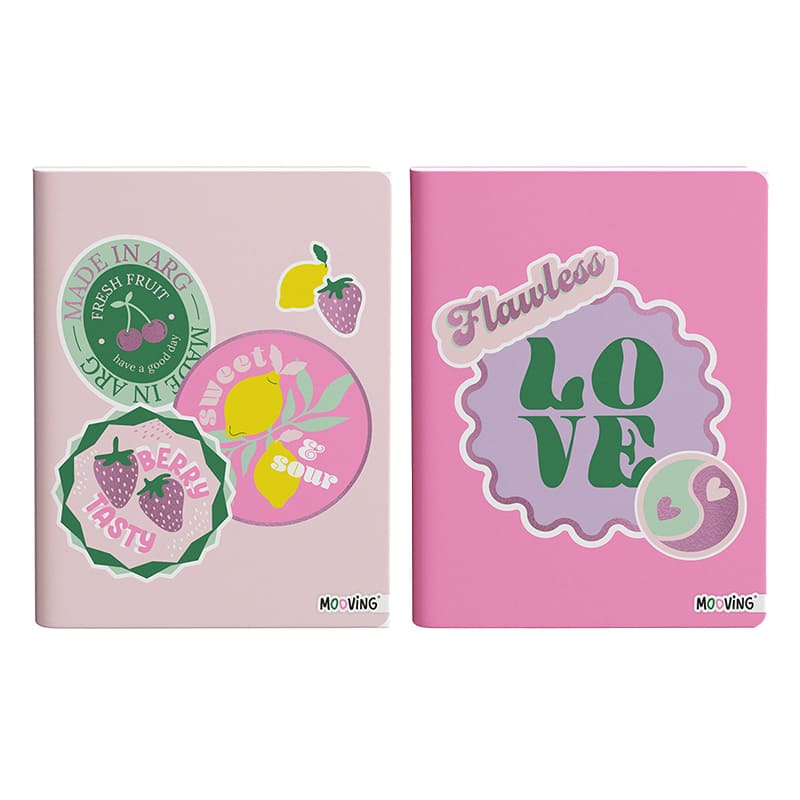  CUADERNO MOOVING 16X21 TAPA FLEXIBLECOSIDO HILO 48H PINK
