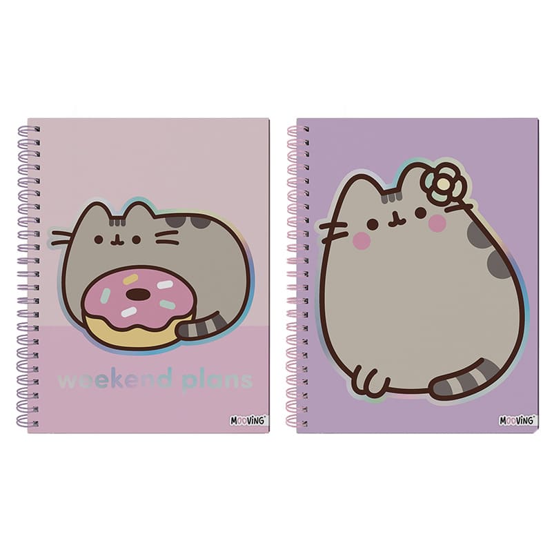  CUADERNO MOOVING A4 TAPA DURA 96H  PUSHEEN RAYADO