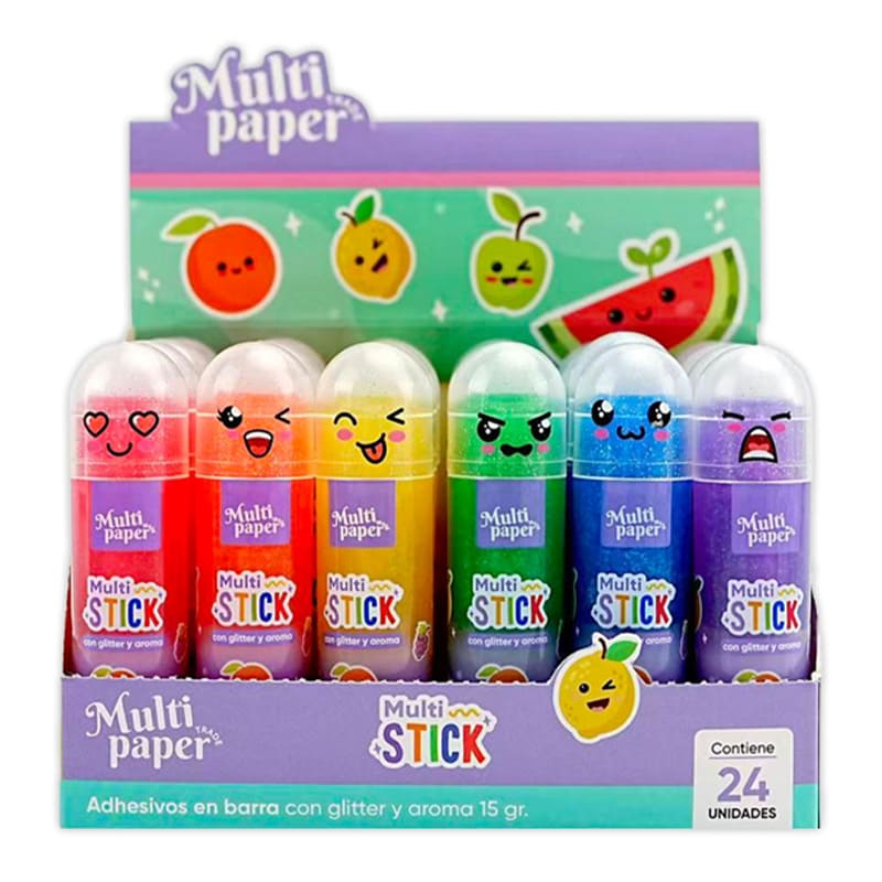  ADHESIVO BARRA MULTIPAPER 15GR CON AROMA  DISPLAY X24 UNIDADES
