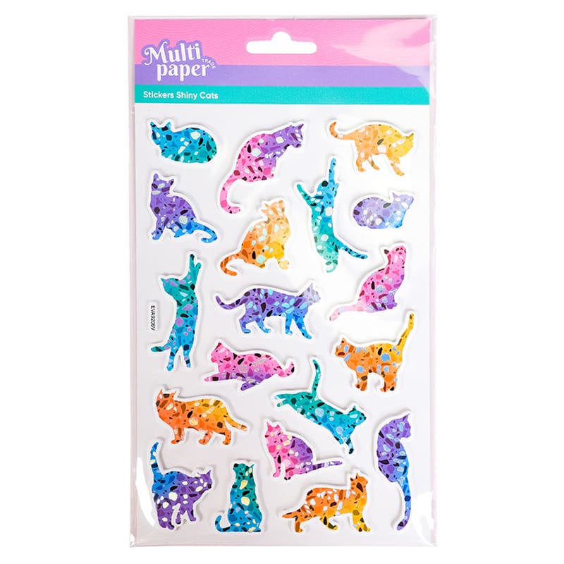  STICKERS MULTIPAPER SHINY CATS X6