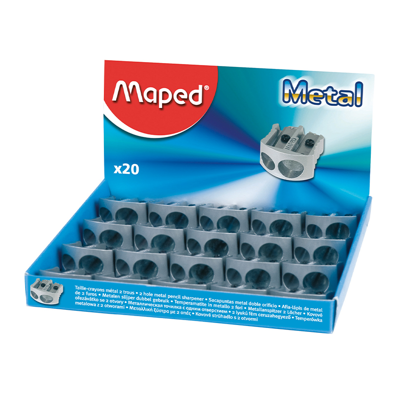  SACAPUNTAS MAPED METALICO ECONOMICO 2ORIFICIOS DISPLAY X20
