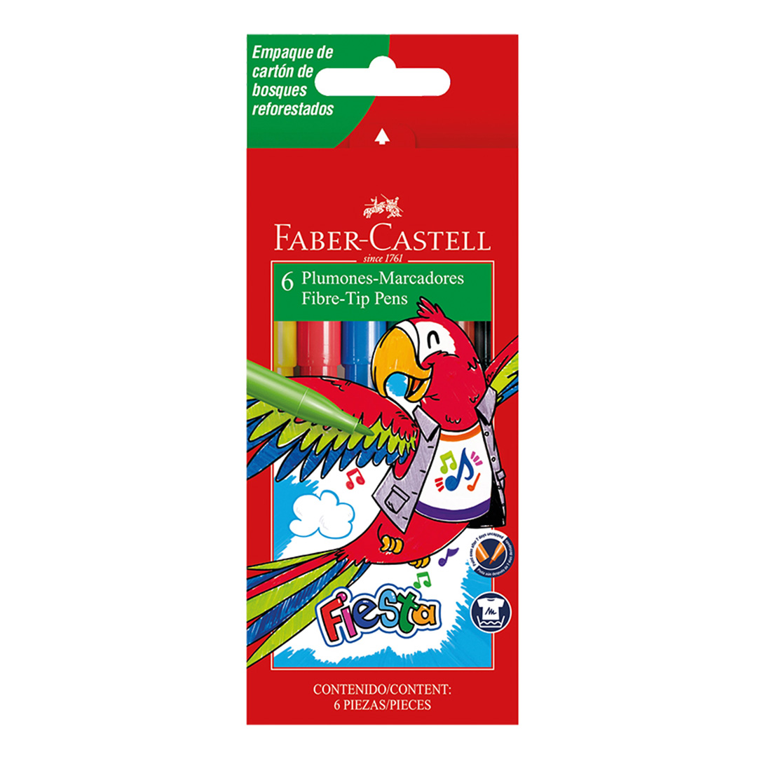  MARCADOR ESCOLAR FABER FIESTA 45 ESTUCHE  X6