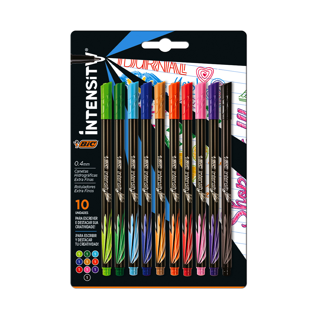  MICROFIBRA BIC INTENSITY BLISTER X10  SURTIDO
