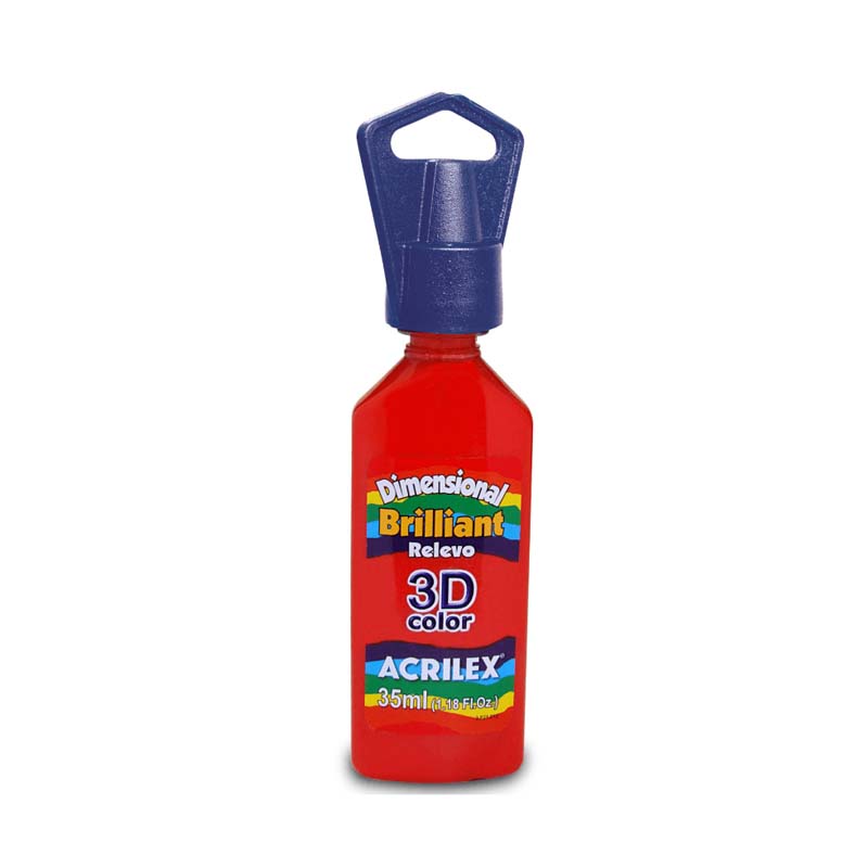  DIMENSIONAL RELIEVE 3D BRILLANT ACRILEX 35ML ROJO FUEGO