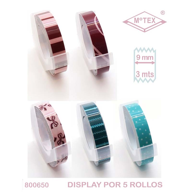  CINTA ROTULADORA MOTEX 9X3 SET X5 MOTIVO