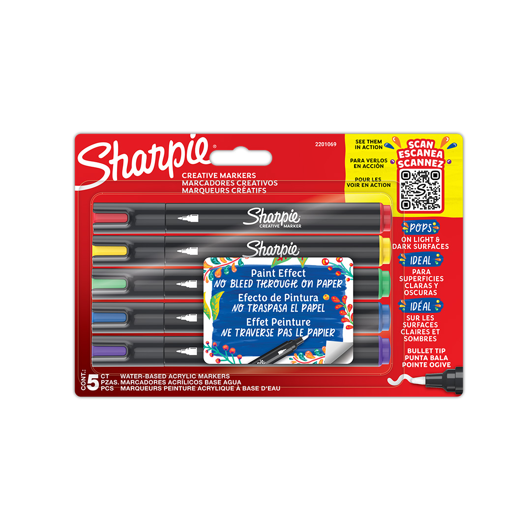  MARCADOR ACRILICO SHARPIE CREATIVE PUNTA  REDONDA X5