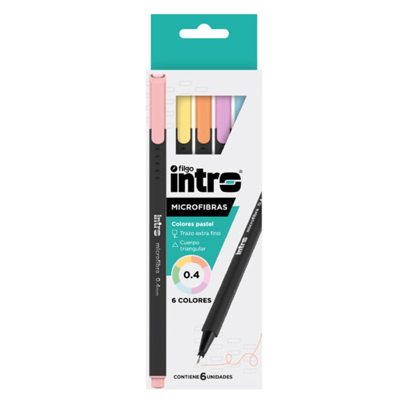  MICROFIBRA INTRO ESTUCHE X6 PASTEL  SURTIDO