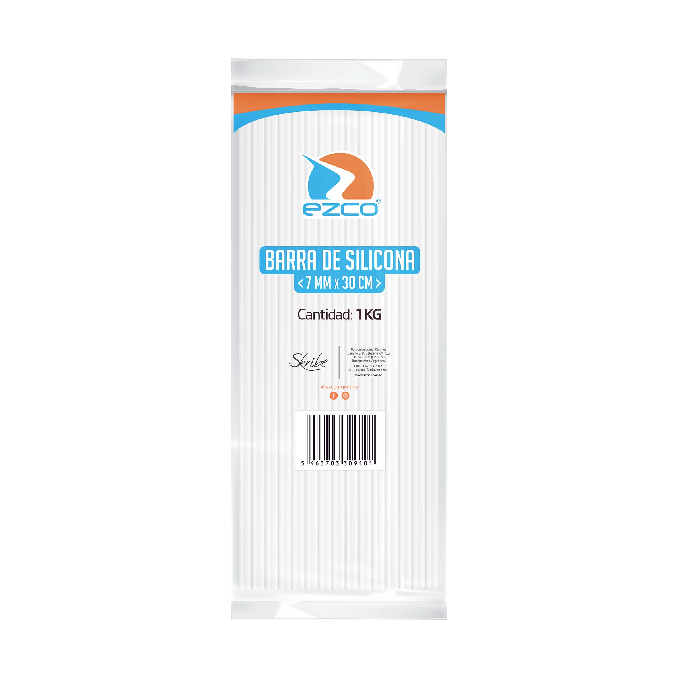 REPUESTO BARRA SILICONA EZCO 7MM 30CMPACK X85 UNI 1KG