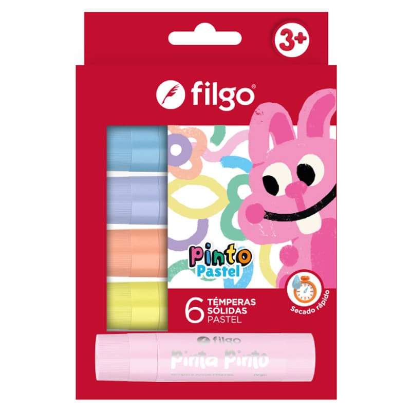  TEMPERA FILGO SOLIDA PINTO PASTEL  ESTUCHE X6