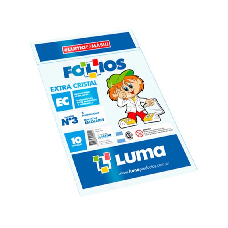  FOLIO ESCOLAR 40 MICRONES LUMA EQUIPOCOMERCIAL X10