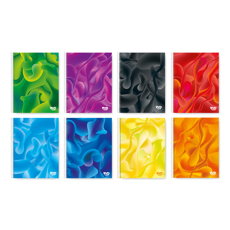  CUADERNO RIVADAVIA 29/7 COLORS TAPA  CARTON ESPIRAL 150 HOJAS RAYADO