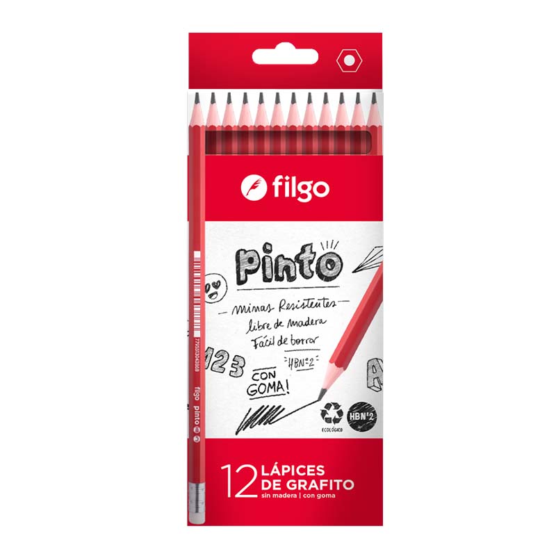  LAPIZ GRAFITO FILGO PINTO HB CON GOMAX12