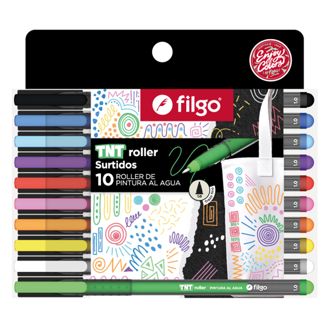  ROLLER PINTURA AL AGUA FILGO TNT SURTIDO  X10