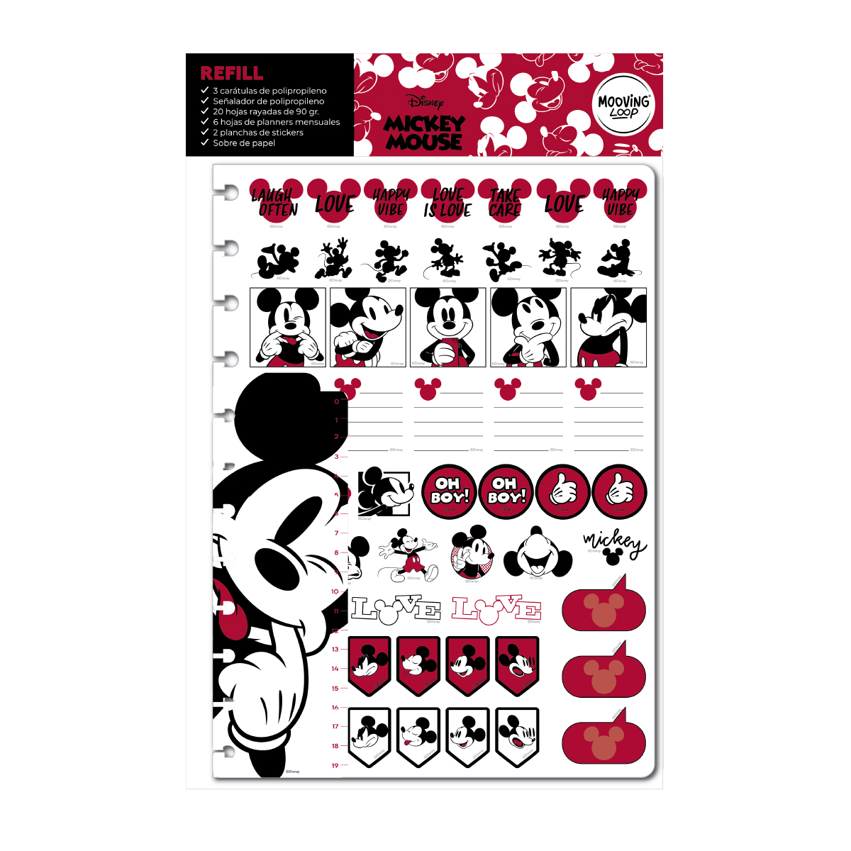  REPUESTO CUADERNO MOOVING LOOP CARTA;
MICKEY MOUSE