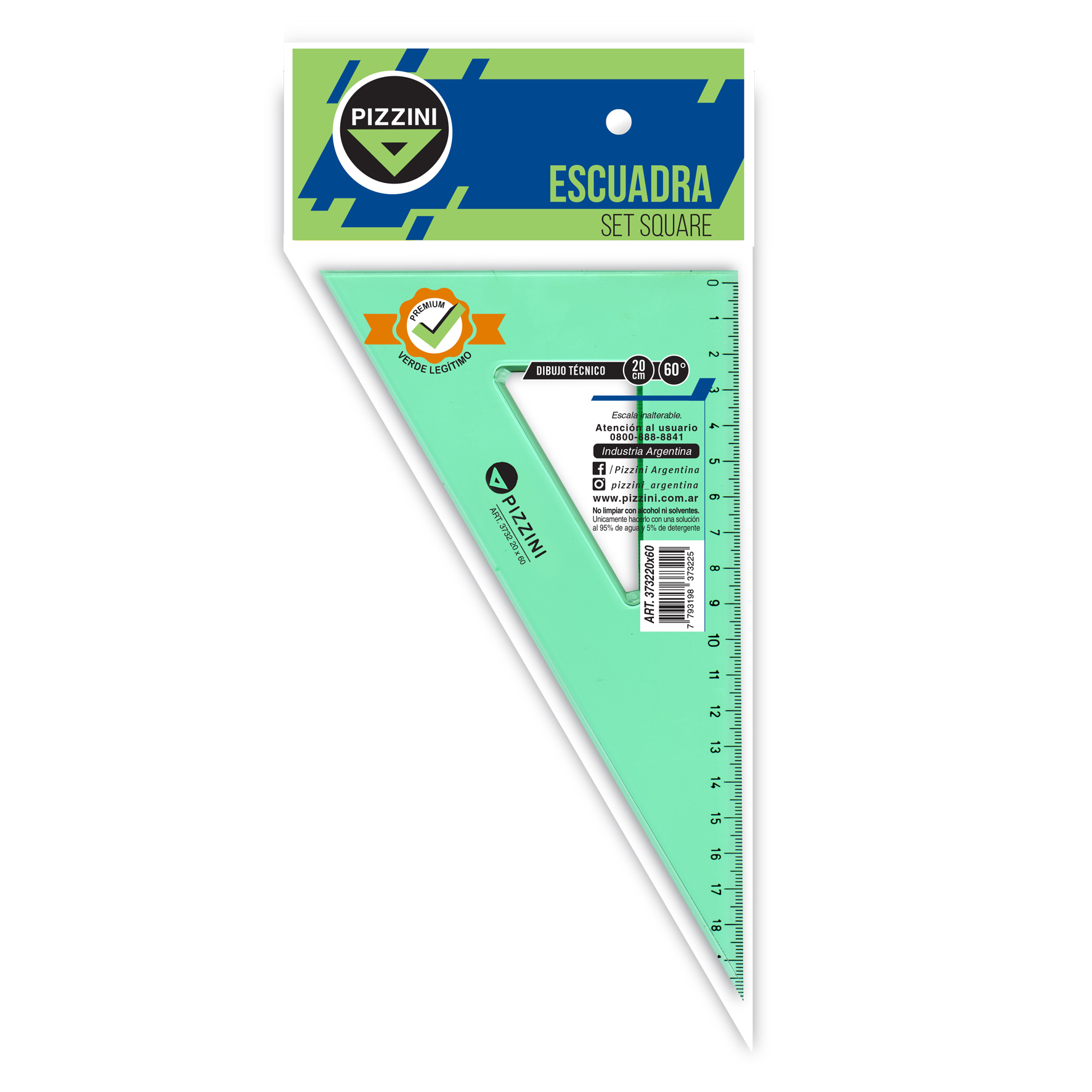  ESCUADRA PIZZINI ESTUDIO 60 20CM