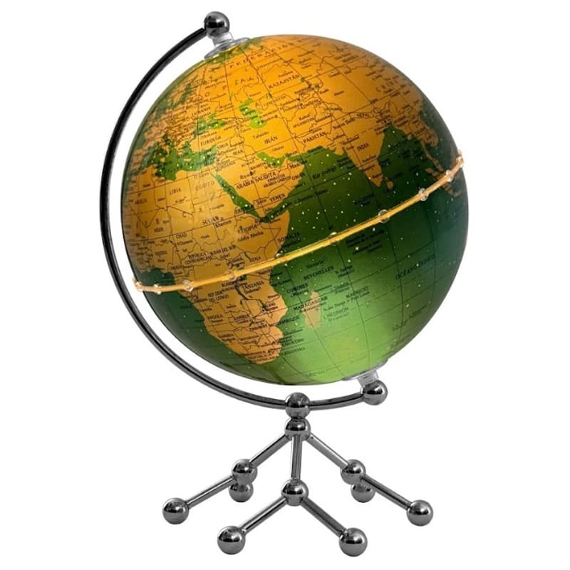  GLOBO TERRAQUEO SHANGHAI PLOW BASE METAL  LAQUEADA 20CM