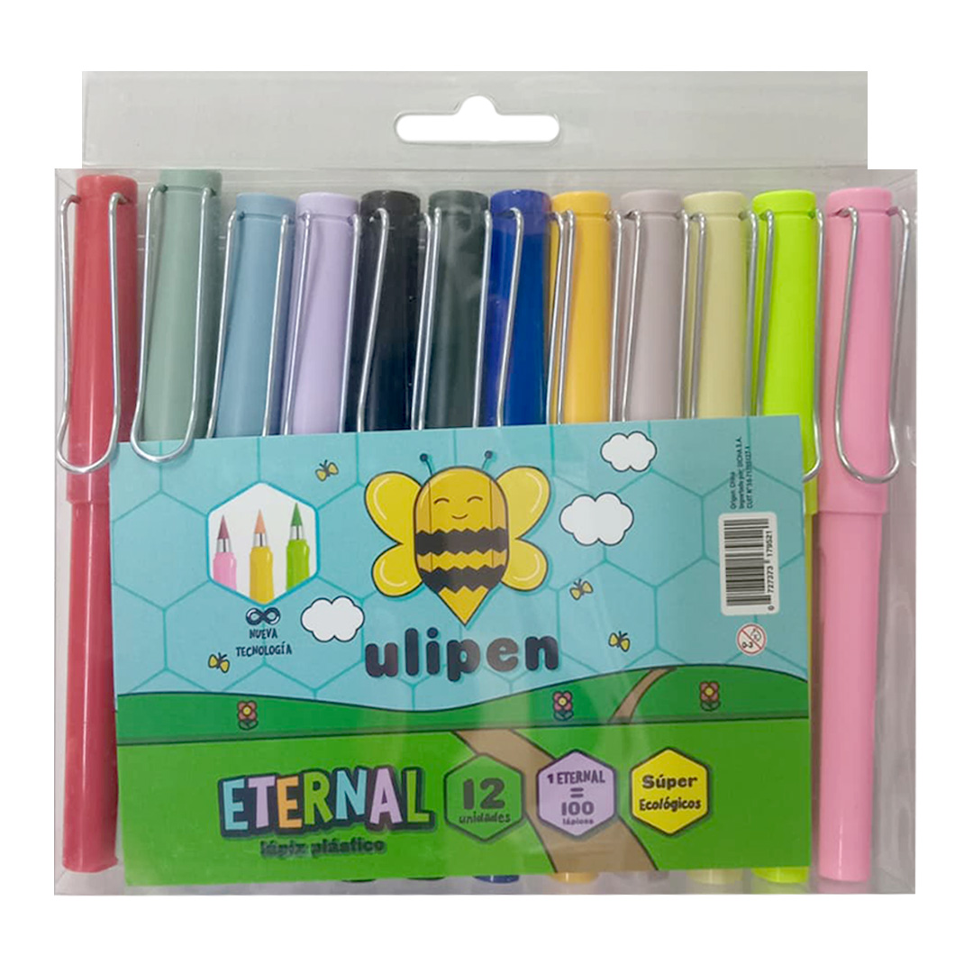  LAPIZ INFINITO ULIPEN ETERNAL COLORESSURTIDOS CON GOMA DISPLAY X12