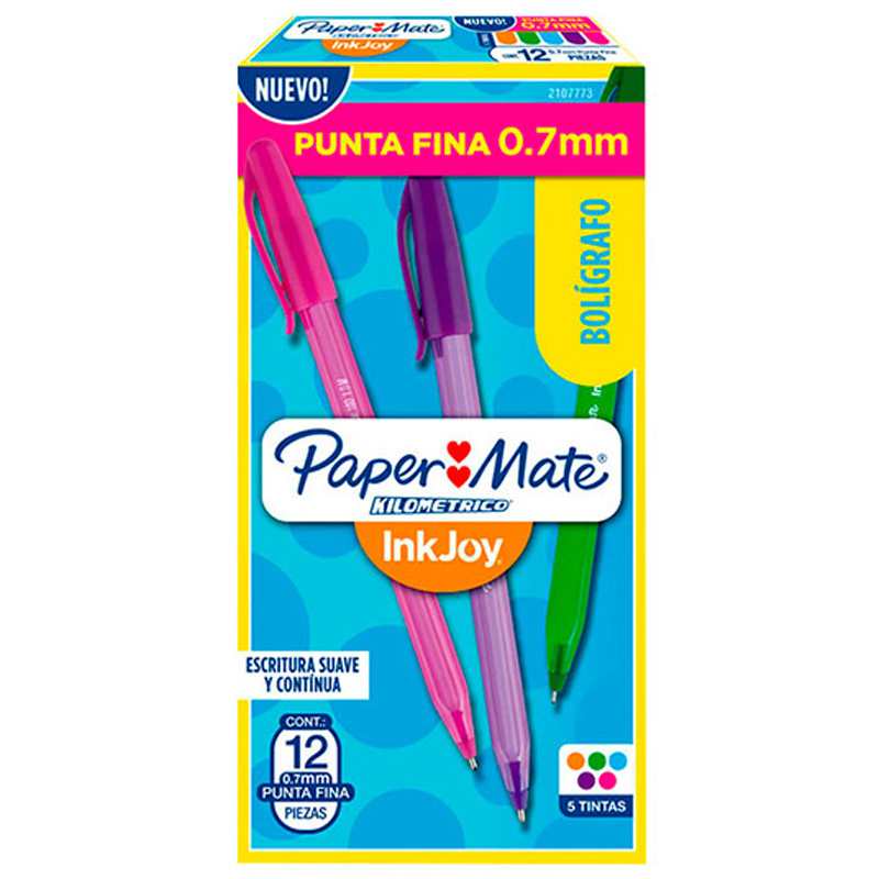  BOLIGRAFO PAPER MATE KM 100 FINO INKJOY SURTIDO X12