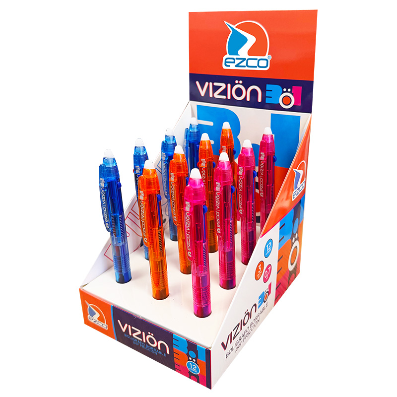  BOLIGRAFO RETRACTIL BORRABLE EZCO VIZION  3.1 DISPLAY X12