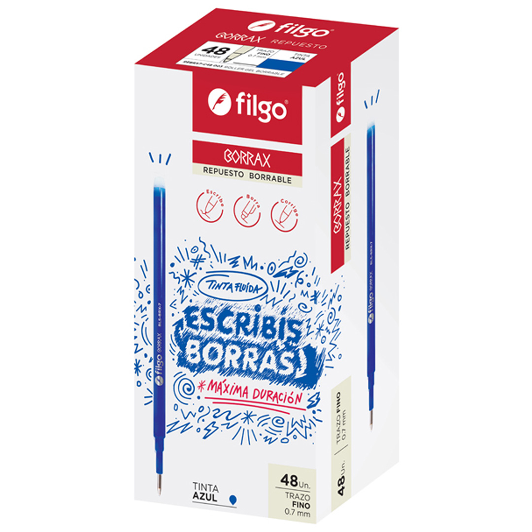  REPUESTO BORRABLE FILGO BORRAX AZUL X48