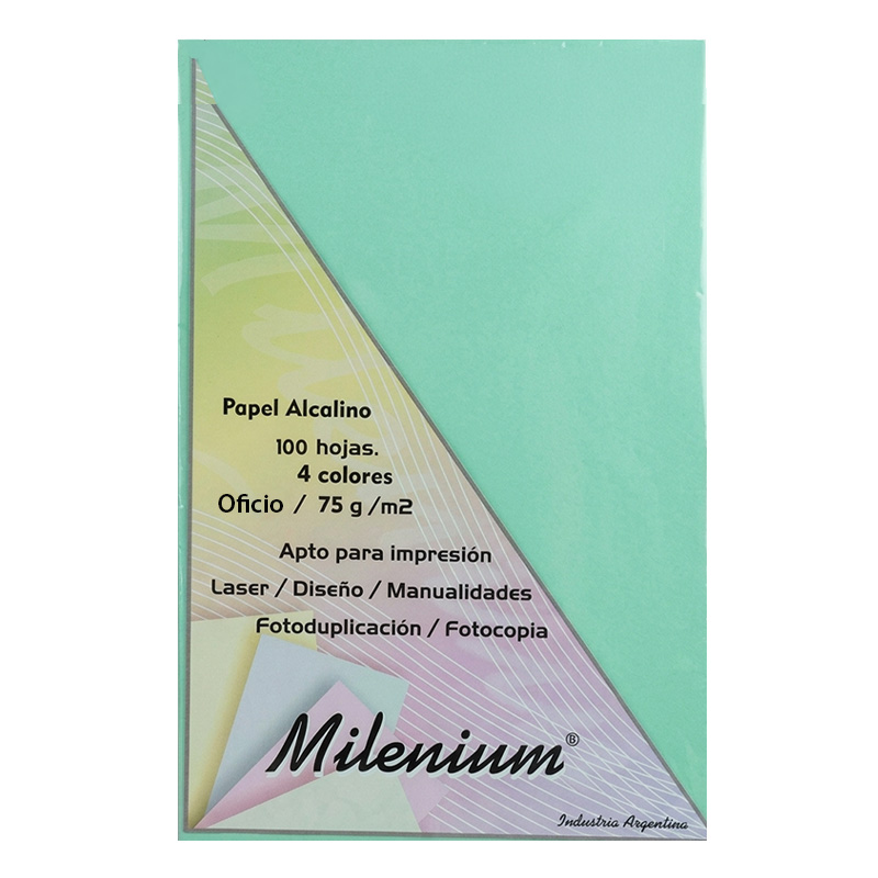 RESMA OFICIO MILENIUM 4 COLORES 70 GR100 HOJAS